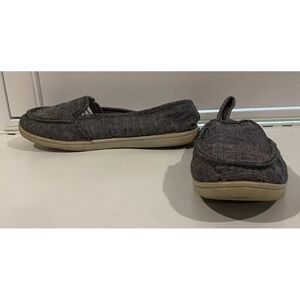 Black & White Tweed Look Slip On Flat Shoes